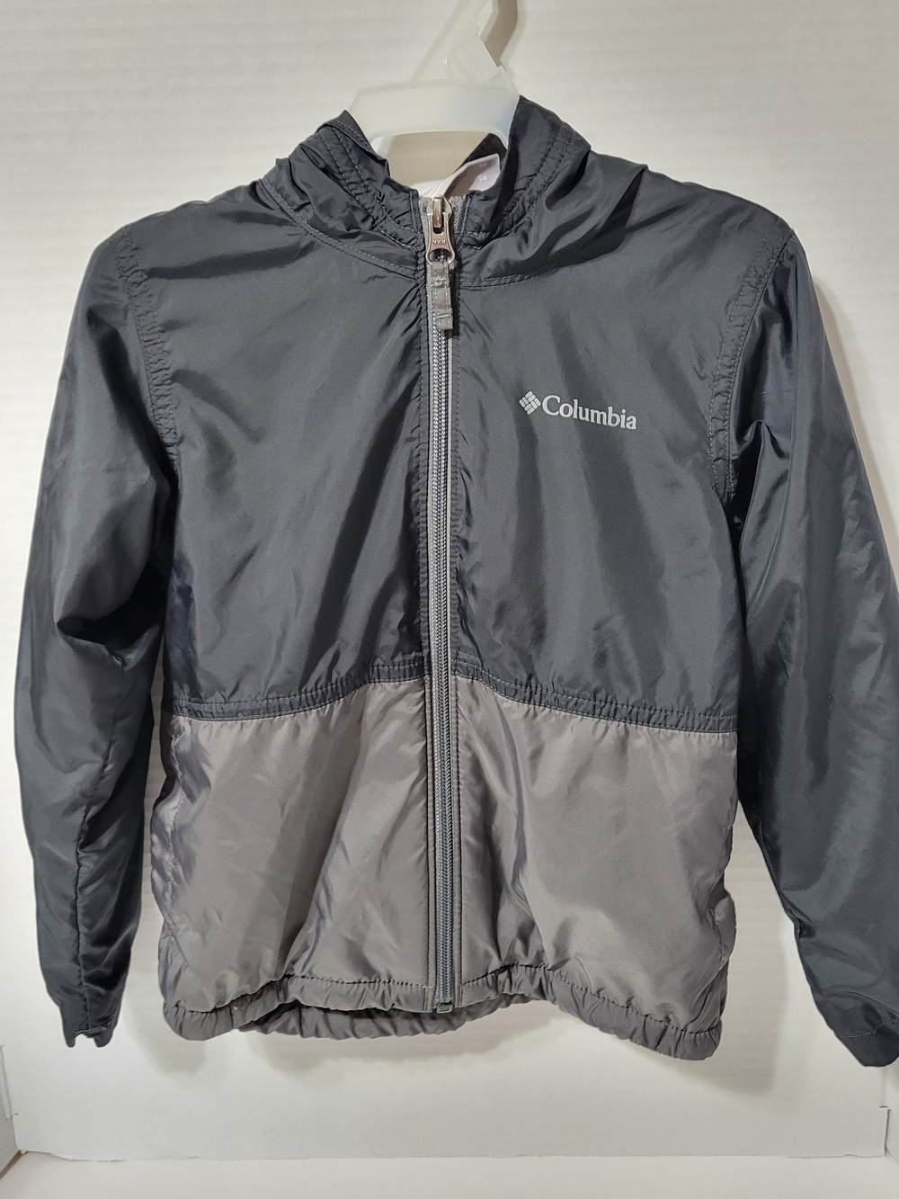 Columbia Toddler Boys Fleece Lined Hooded Windbreaker Jacket Gray Size 4T